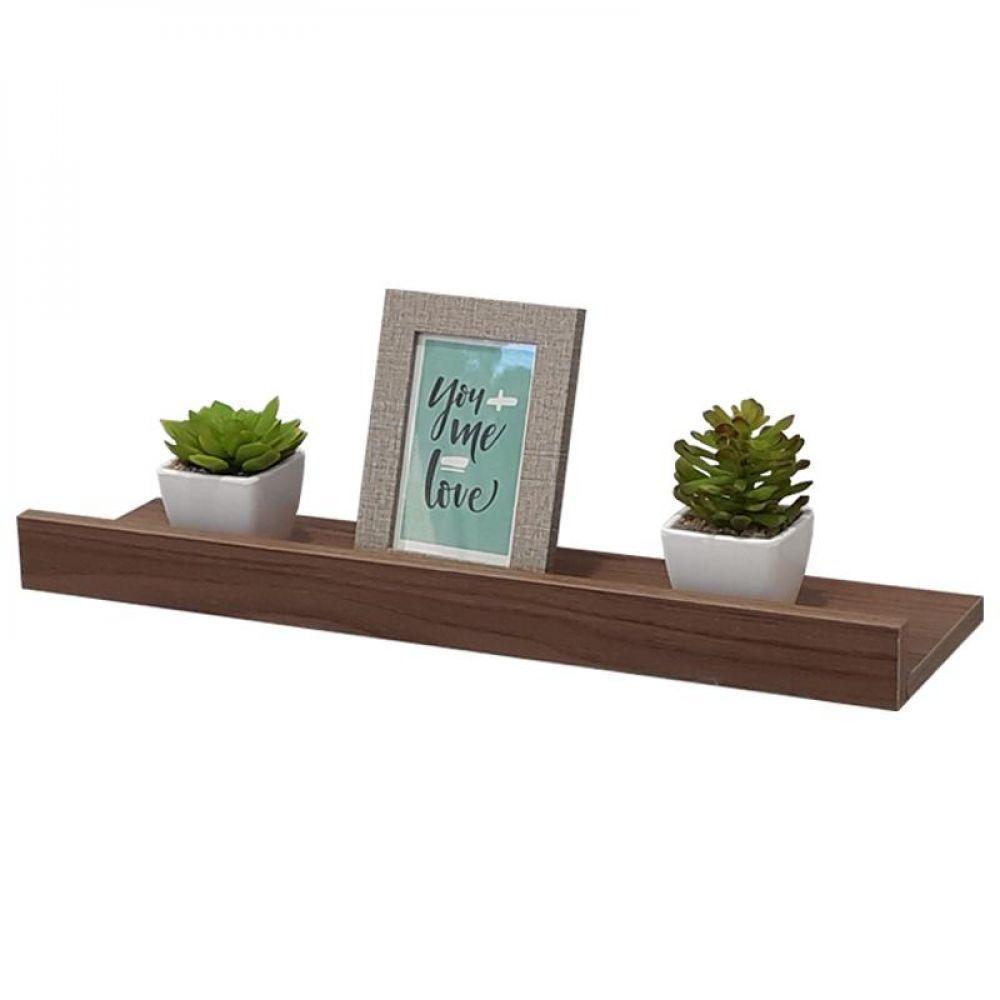 Prateleira Porta Quadros 70 X 10cm Nogal Suporte Invisível - 1