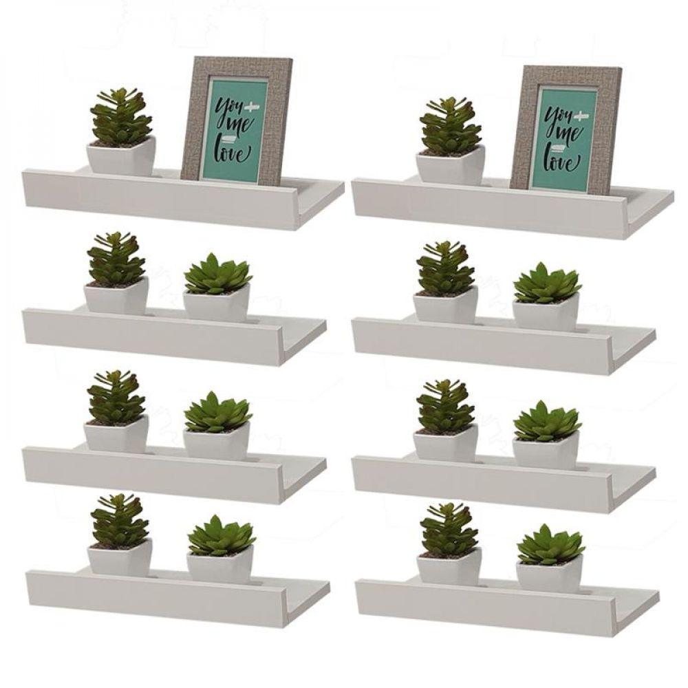 Kit 8 Prateleiras Porta Quadros 60 X 10cm Suporte Invisível - 2