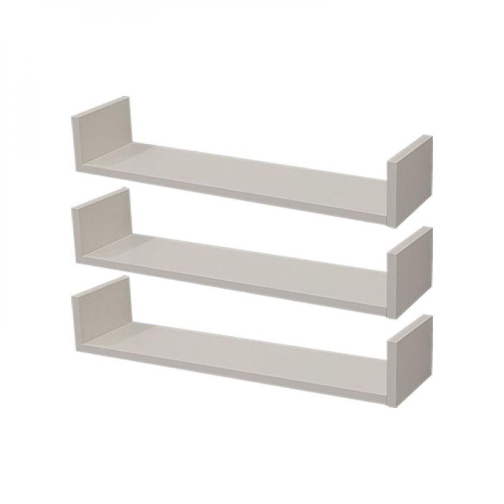 Kit 3 Prateleiras U 80 X 25cm Branca Suporte Invisível - 2