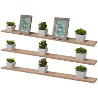 Kit 3 Prateleiras 90 X 10cm Carvalho Suporte Invisível - 1