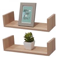 Kit 2 Prateleiras U 30 x 10cm Carvalho Suporte Invisível - 3