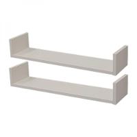 Kit 2 Prateleiras U 80 X 25cm Branca Suporte Invisível
