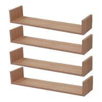 Kit 4 Prateleiras U 50 X 25cm Carvalho Suporte Invisível - 2