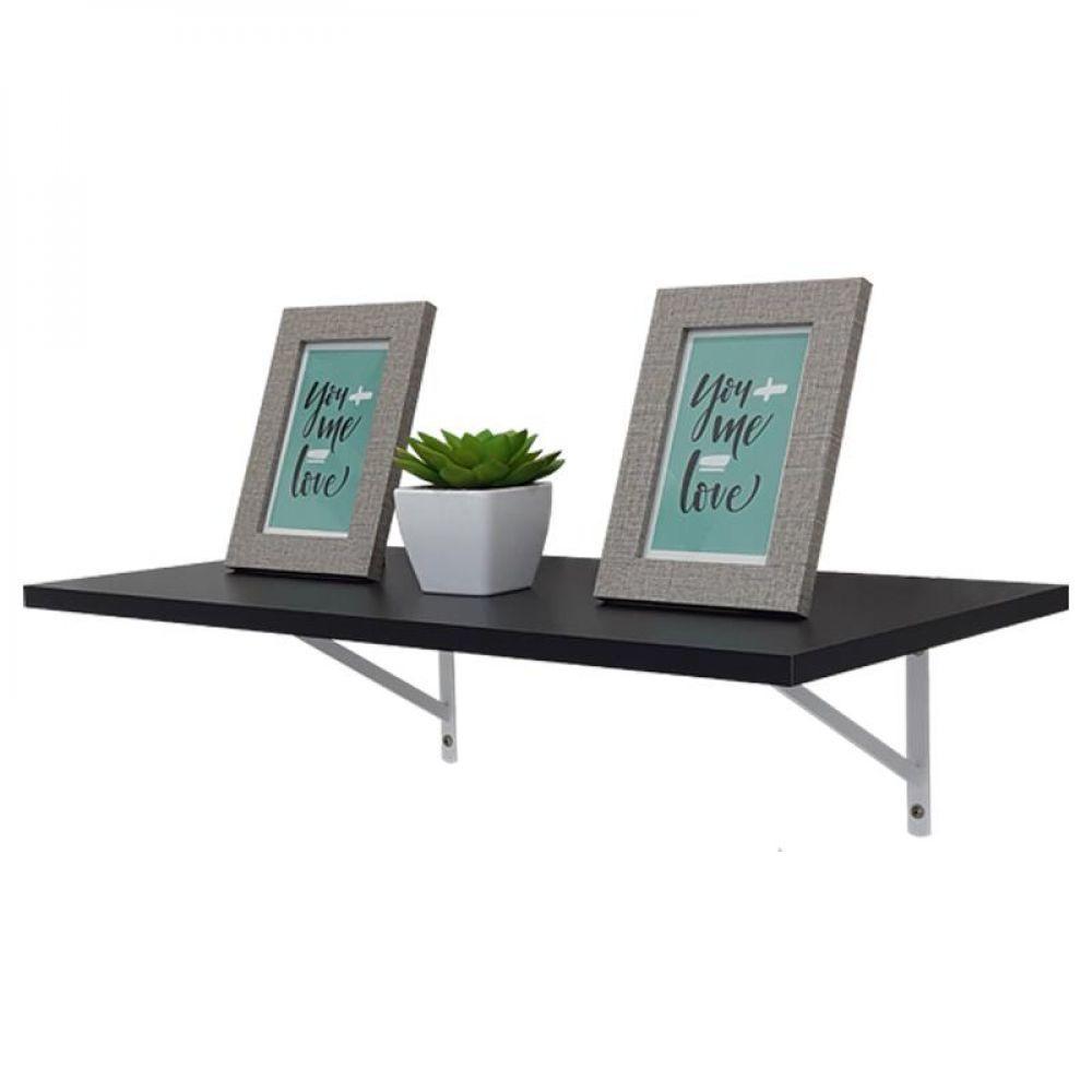 Prateleira 90 X 30cm Preta Com Mão Francesa - 1