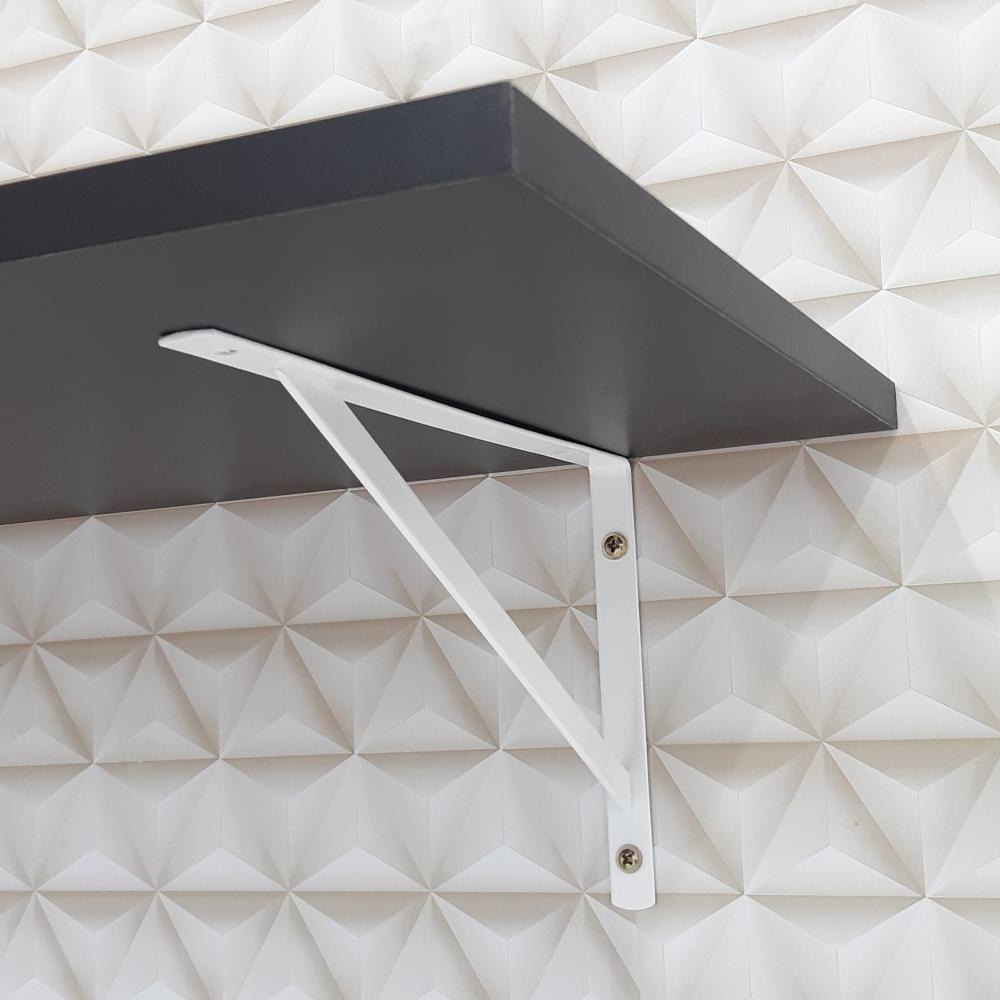 Prateleira 90 X 30cm Preta Com Mão Francesa - 8