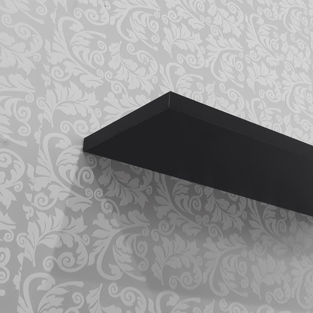 Prateleira Porta Quadros 80 X 10cm Preta Suporte Invisível - 5