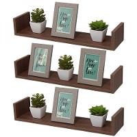 Kit 3 Prateleiras U 80 X 25cm Nogal Suporte Invisível - 1