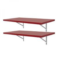 Kit 2 Prateleiras 90 X 30cm Vermelha Com Mão Francesa - 2