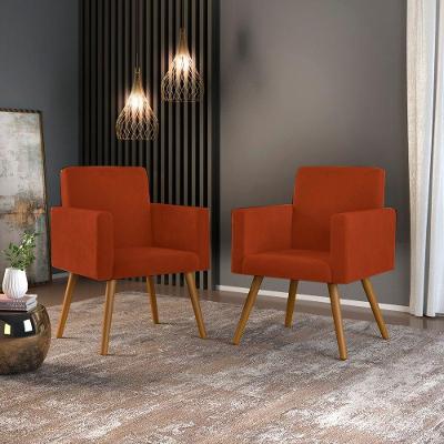 Kit 2 Cadeiras Escritório Poltrona Terracota