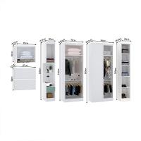 Quarto De Canto Solteiro Com Guarda Roupas Cabeceira E Mesa De Cabeceira Alpes Luciane Móveis Branco Pf Com Verde Pf