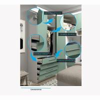 Quarto De Canto Solteiro Com Guarda Roupas E Mesas De Cabeceira Alpes Luciane Móveis Branco Pf Com Verde Pf - 3