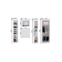 Quarto De Solteiro Com Guarda Roupas E Mesa De Cabeceira Alpes Luciane Móveis Branco Pf Com Cinammon Pf