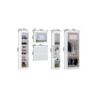 Quarto De Solteiro Com Guarda Roupas E Mesa De Cabeceira Alpes Luciane Móveis Branco Pf Com Verde Pf - 3