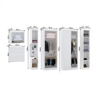 Quarto De Canto Solteiro Com Guarda Roupas Cabeceira E Mesa De Cabeceira Alpes Luciane Móveis Branco Pf Com Cinammon Pf