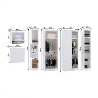 Quarto De Canto Solteiro Com Guarda Roupas Cabeceira E Mesa De Cabeceira Alpes Luciane Móveis Branco Pf Com Avelã Pf - 7