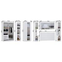 Quarto De Canto Casal Com Guarda Roupas Cabeceira E Mesas De Cabeceira Alpes Luciane Móveis Branco Pf Com Cinammon Pf