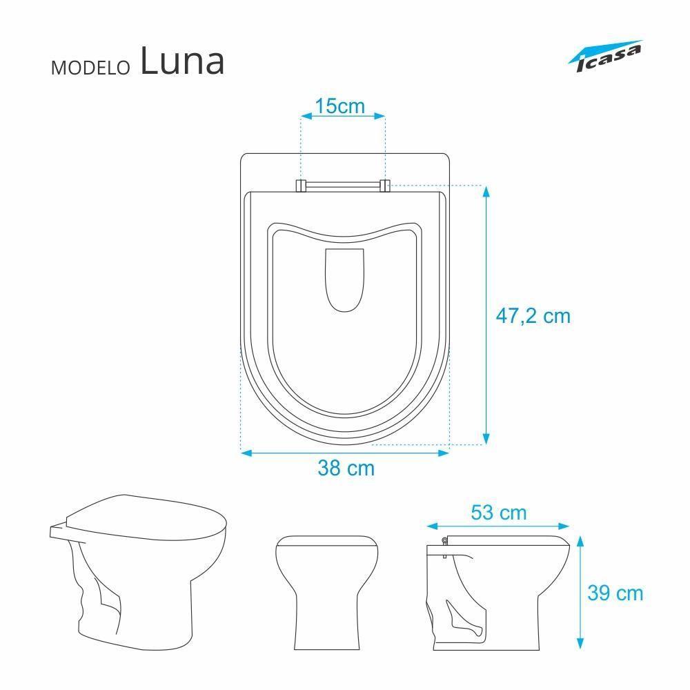 Assento Sanitário Luna Palha (bege Claro) para Vaso Icasa - 3