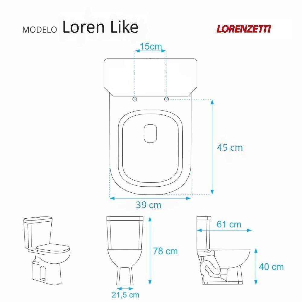 Tampa de Vaso Poliéster Loren Like Branco Bacia Lorenzetti - 3