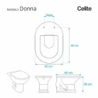 Assento Sanitário Poliéster Donna Branco Celite - 3