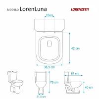 Tampa de Vaso Poliéster Loren Luna Branco Bacia Lorenzetti - 5