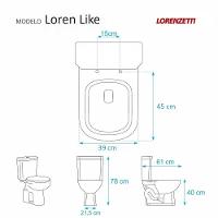 Tampa de Vaso Poliéster Loren Like Branco Bacia Lorenzetti - 7