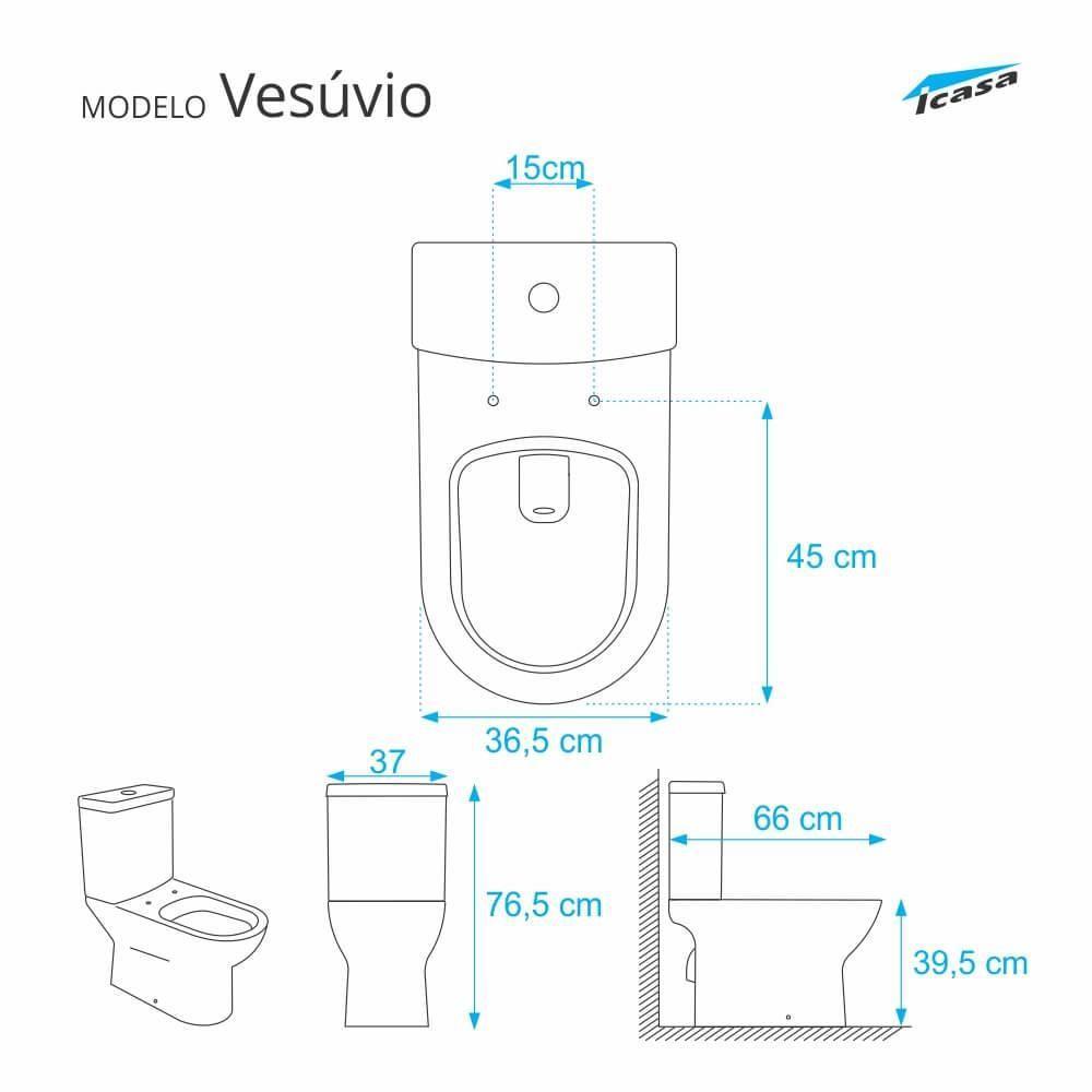 Assento Sanitário Amortecedor Vesúvio Branco Vaso Icasa - 2