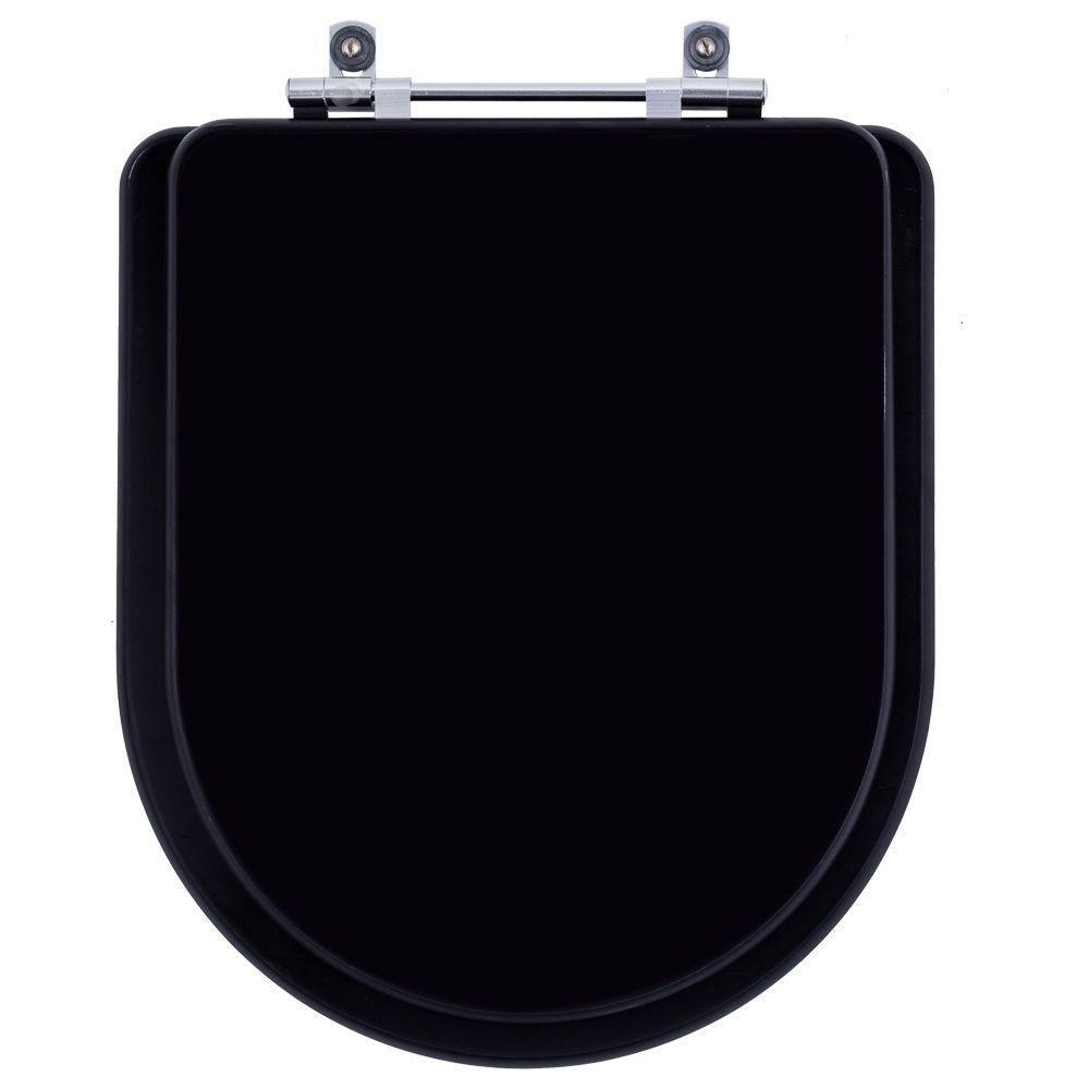 Assento Sanitário Poliester Nexo Onix Preto Fosco Vaso Roca - 1