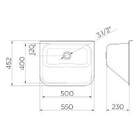 Tanque De Parede Docol 32L Alto Brilho 55X45 Cm Com Válvula - 2