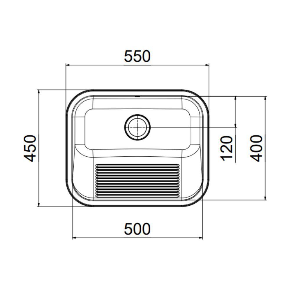 Tanque Monobloco 55x45x23 Alto Brilho 32l Embutir/sobrepor Docol - 3