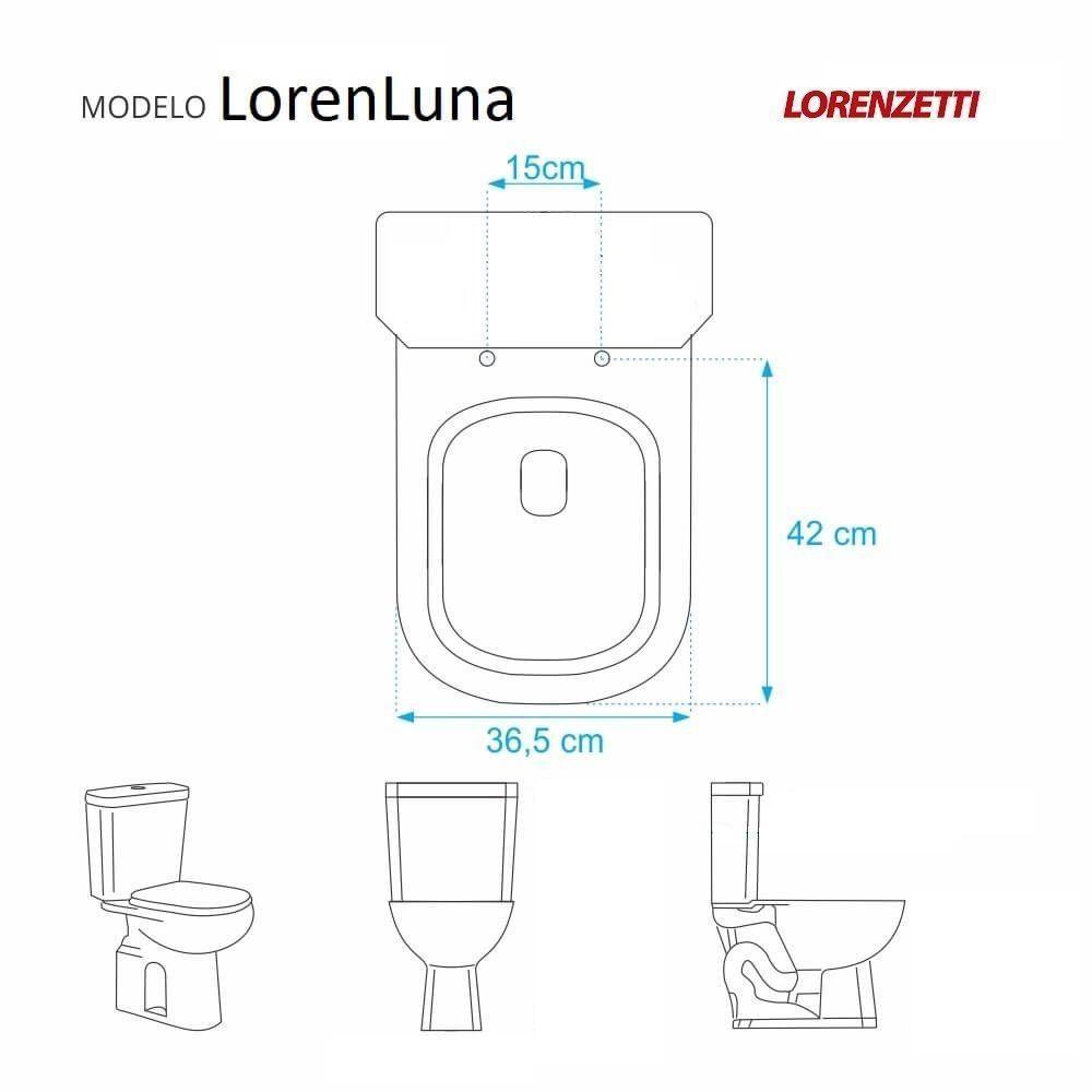 Tampa Vaso Acrilico Lorenluna Branco para Bacia Lorenzetti - 5