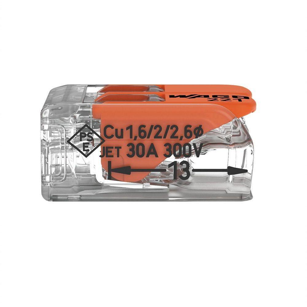 Conector Emenda Compacto Wago 221-612 - 2 Pólos Até 6mm² - 4