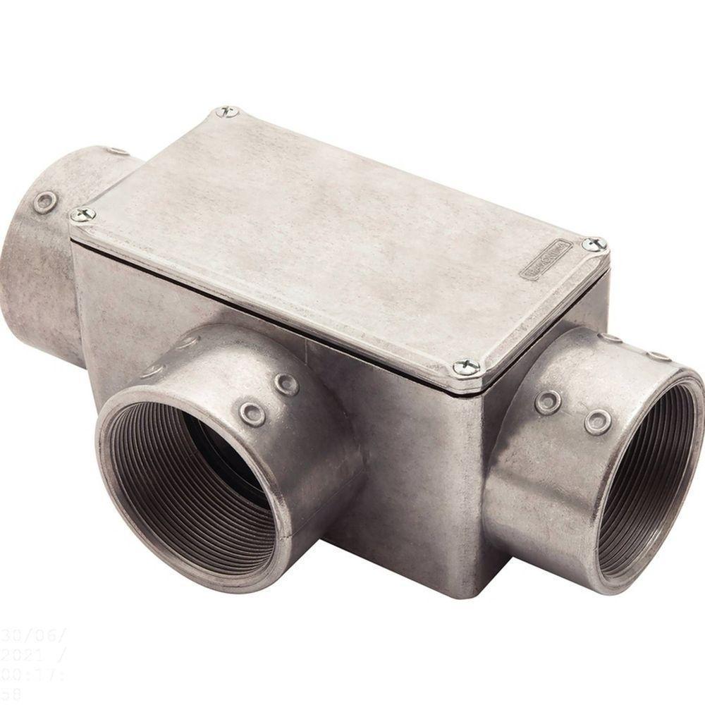 Condulete Fixo 2.1/2" Tipo "t" - Com Tampa / Rosca Bsp / Sem Pintura Tramontina - 1