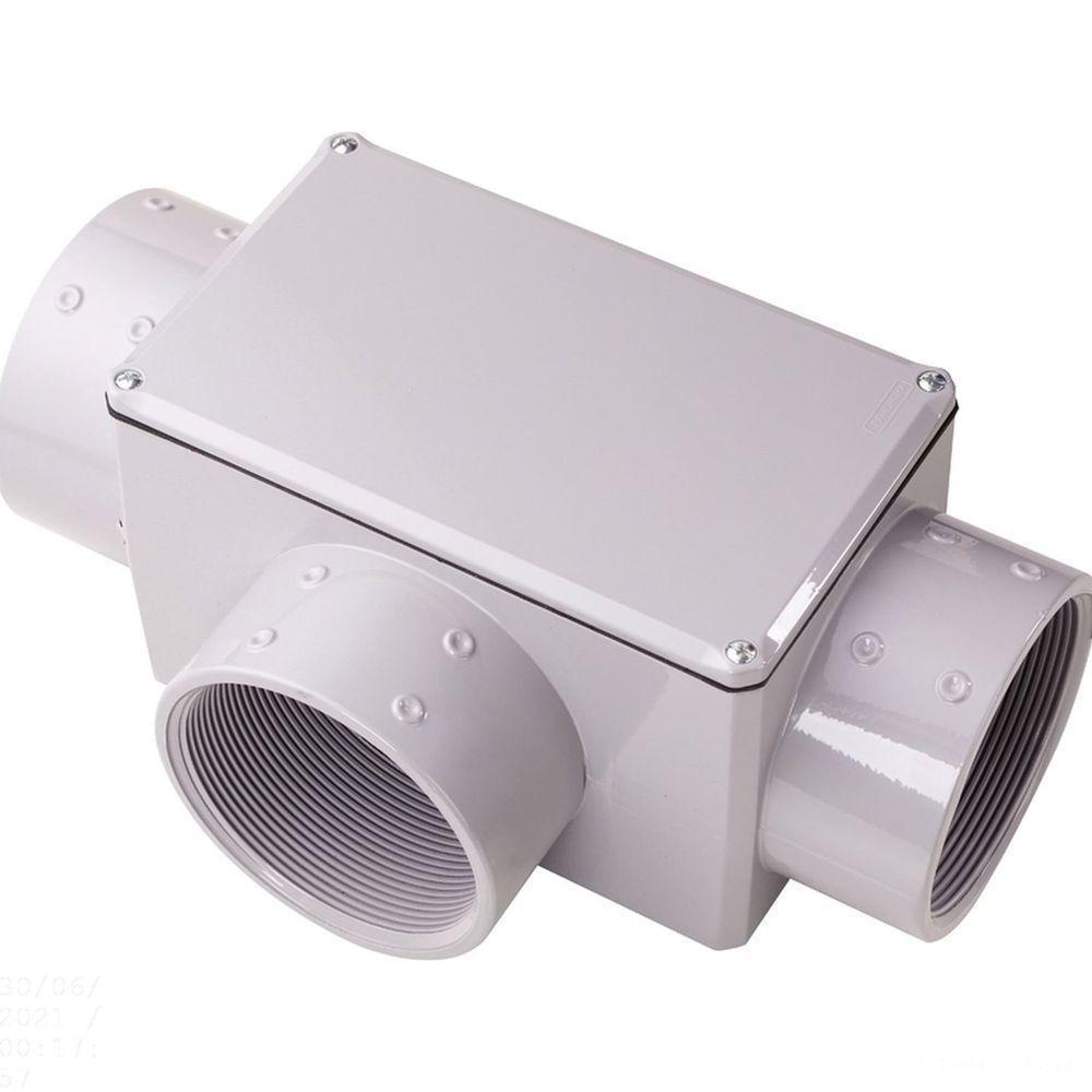 Condulete Fixo "t" 1" Com Tampa / Com Rosca Npt / Com Pintura Eletrostática A Pó Tramontina - 1