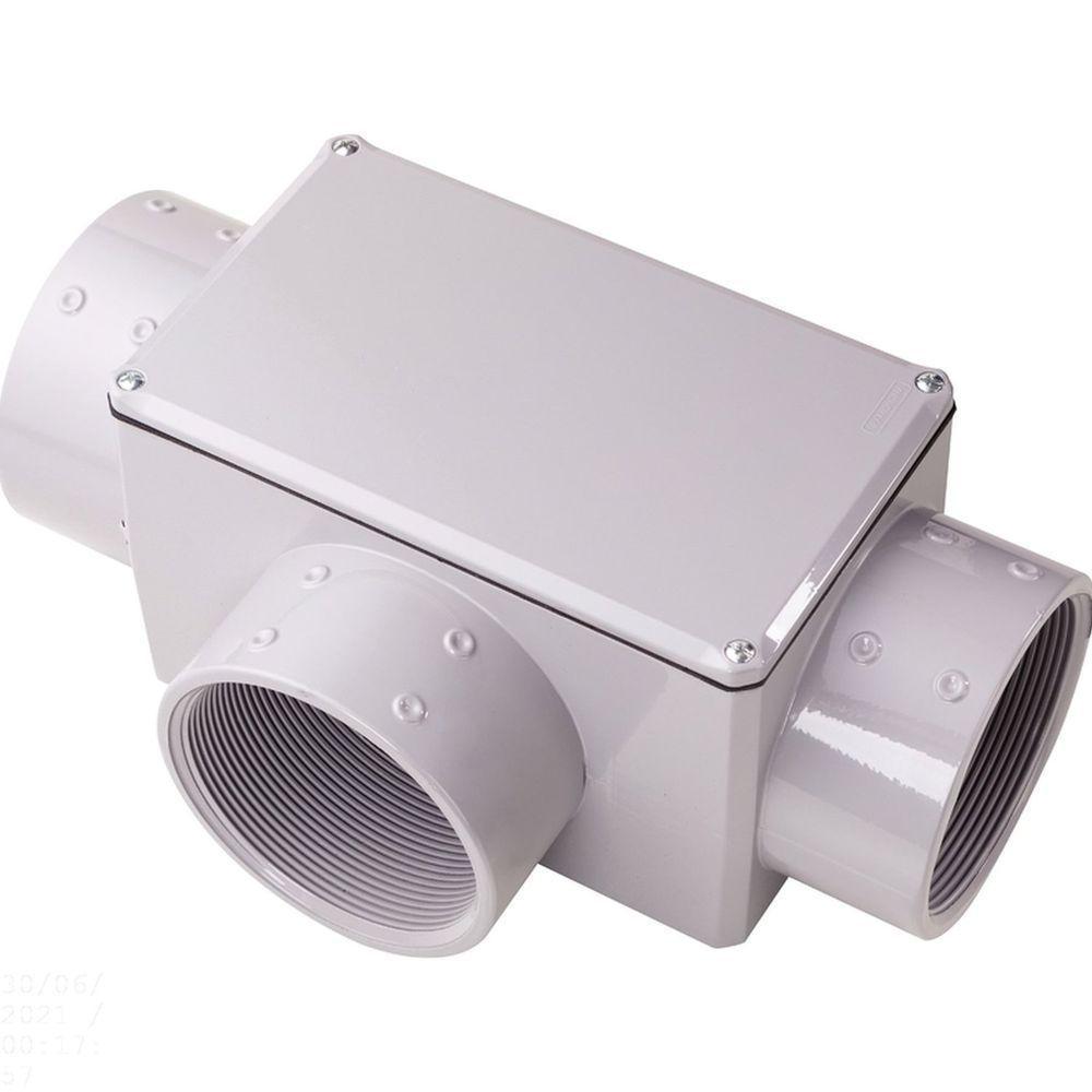 Condulete Fixo "t" 3/4" Com Tampa / Com Rosca Npt / Com Pintura Eletrostática A Pó Tramontina - 1