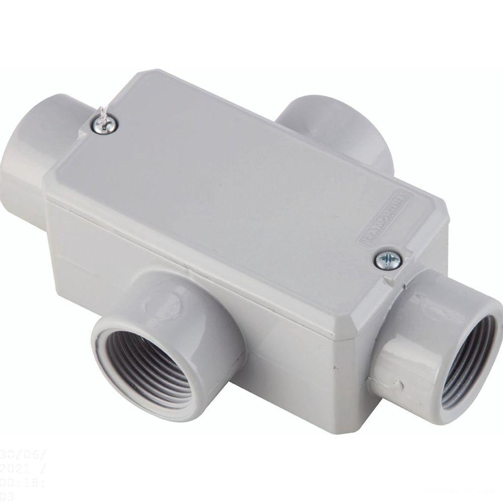 Condulete Fixo 3/4" Tipo "x" - Com Tampa / Rosca Bsp / Com Pintura Eletrostática A Pó Tramontina - 1