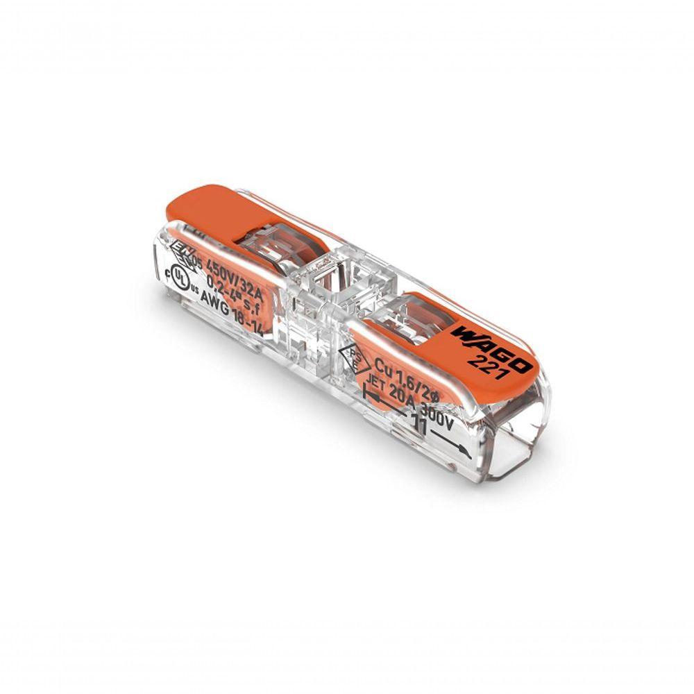 Conector Emenda Inline Wago 221-2411 - 2 Pólos Até 4mm² - 1