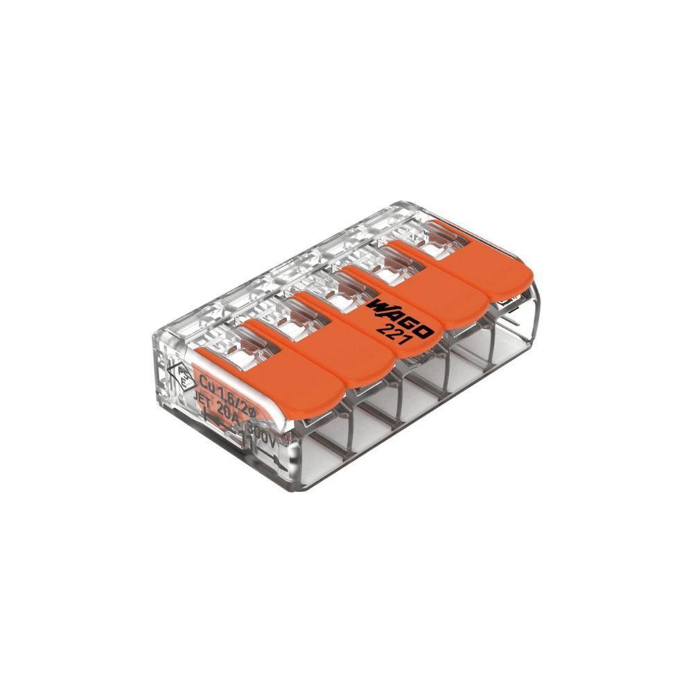 50 Conectores Emenda 4mm 5 Polos 221-415 - Wago - 1