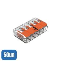50 Conectores Emenda 4mm 5 Polos 221-415 - Wago - 2