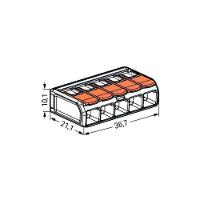 3 Conectores Automático 221-615 Até 6,0mm 5 Polos 41a - Wago - 3