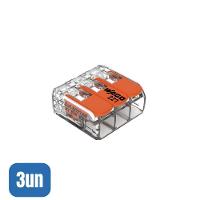 3 Conectores Automático 221-613 Até 6,0mm 3 Polos 41a - Wago - 5
