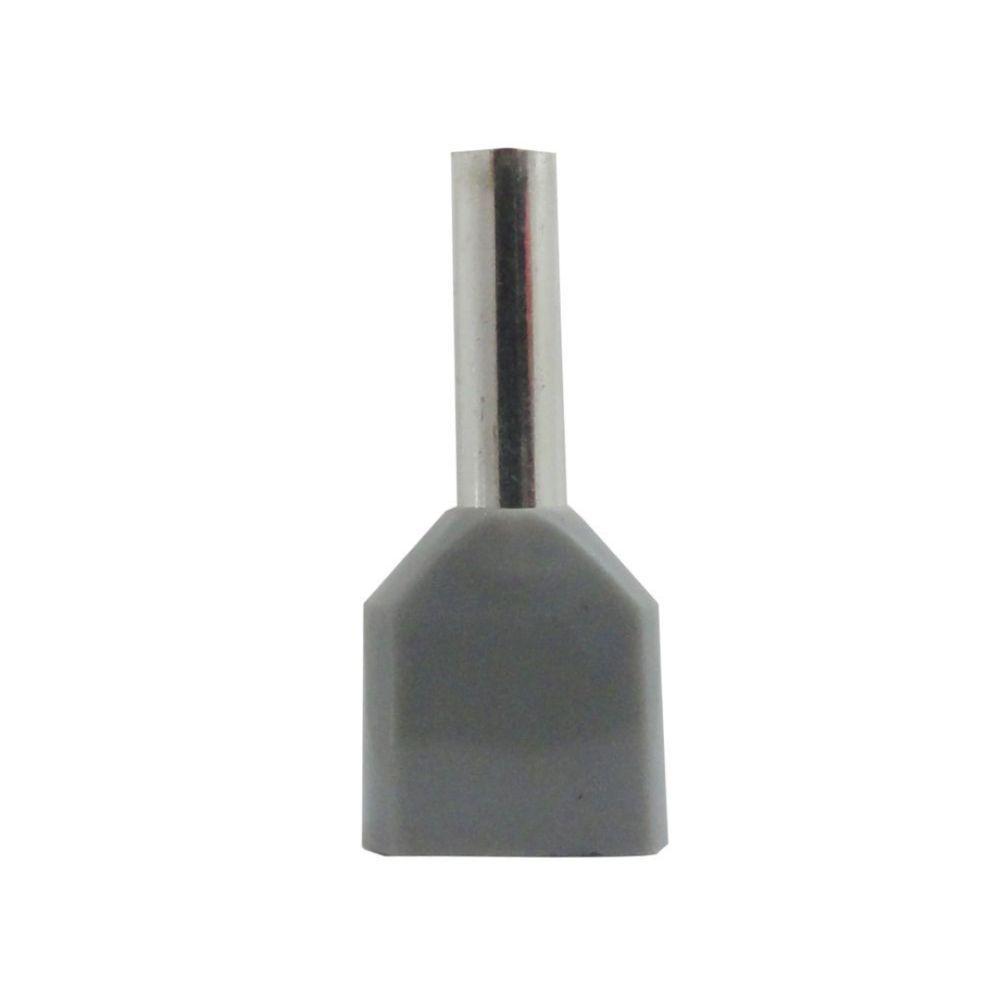 Terminal Pré-isolado Pino Tubular Duplo 4,0mm² - Cinza - 50 Unidades - 1