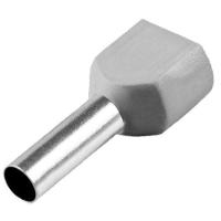 Terminal Pré-isolado Pino Tubular Duplo 4,0mm² - Cinza - 50 Unidades - 5