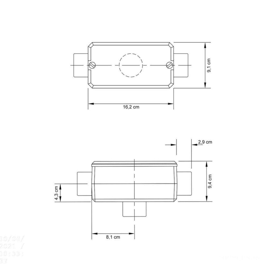Condulete Fixo 2" Tipo "x" - Com Tampa / Rosca Bsp / Sem Pintura Tramontina - 2