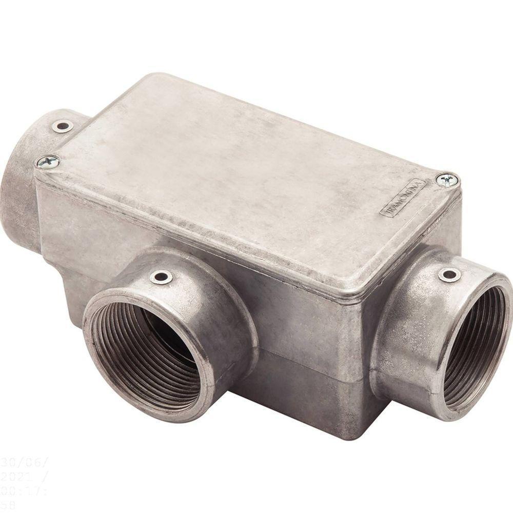 Condulete Fixo 1.1/4" Tipo "t" - Com Tampa / Rosca Bsp / Sem Pintura Tramontina - 1