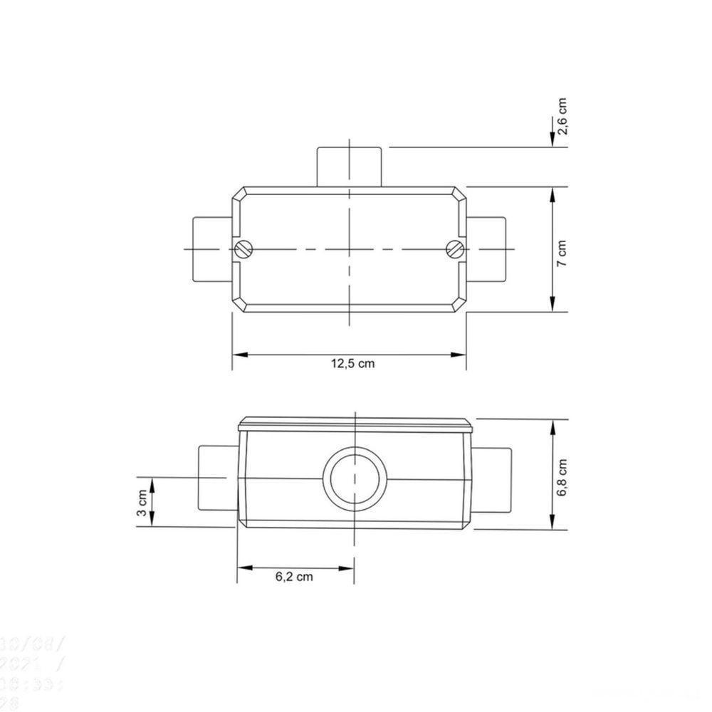 Condulete Fixo 1.1/4" Tipo "t" - Com Tampa / Rosca Bsp / Sem Pintura Tramontina - 2