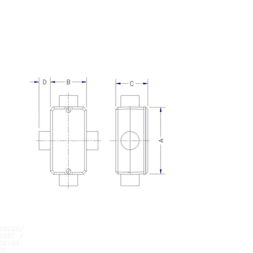 Condulete Fixo 1/2" Tipo "x" - Sem Tampa / Sem Rosca / Com Pintura Eletrostática A Pó Tramontina - 3