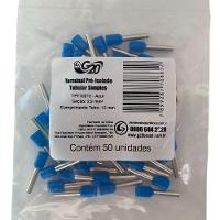 Terminal Pré-isolado Pino Tubular 2,5mm² - Azul - 50 Unidades