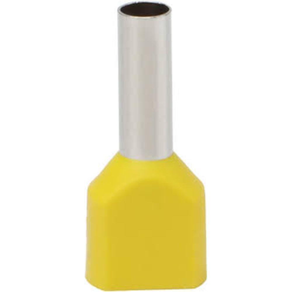 Terminal Pré-isolado Pino Tubular Duplo 6,0mm² - Amarelo - 50 Unidades - 1