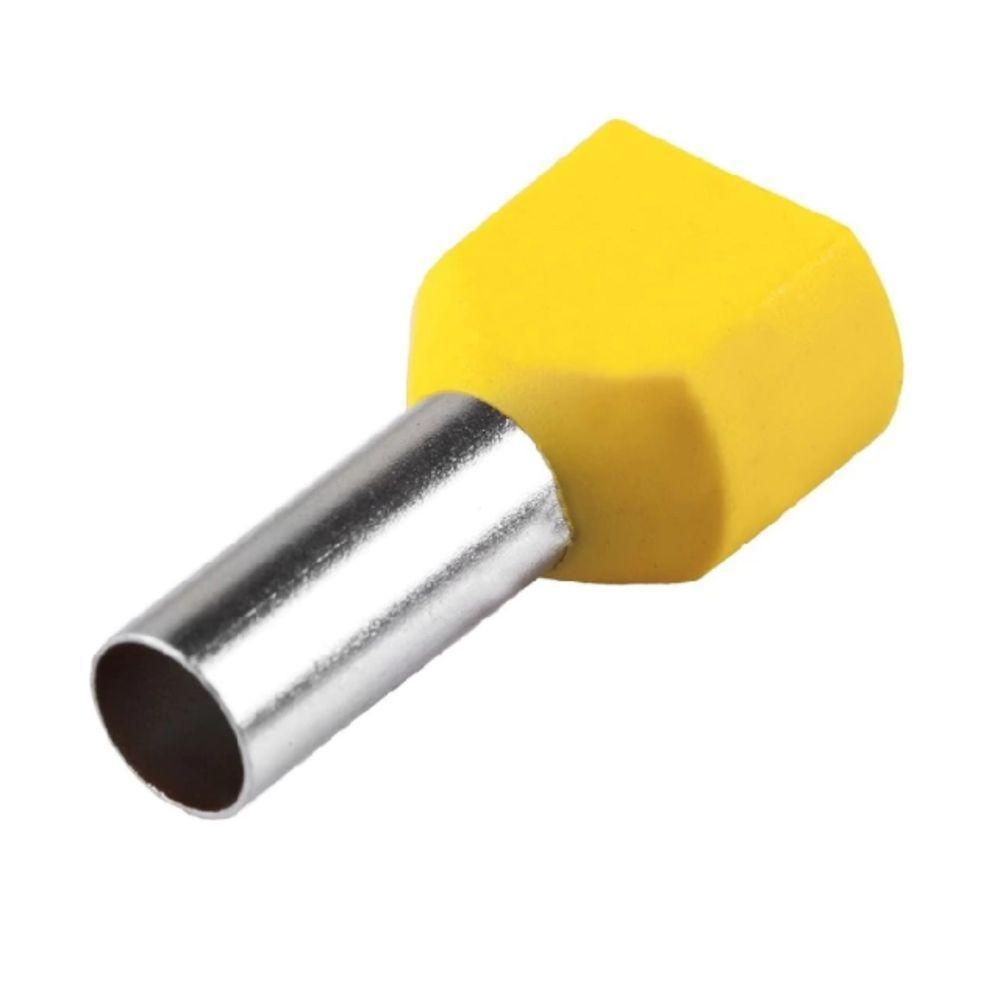 Terminal Pré-isolado Pino Tubular Duplo 6,0mm² - Amarelo - 50 Unidades - 5