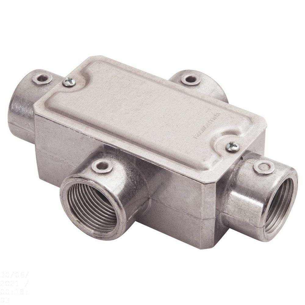 Condulete Fixo 3/4" Tipo "x" - Com Tampa / Rosca Bsp / Sem Pintura Tramontina - 1